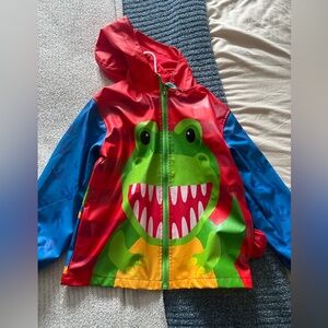 Stephen Joseph Dinosaur Rain Jacket Boys Size 6X Waterproof Hooded